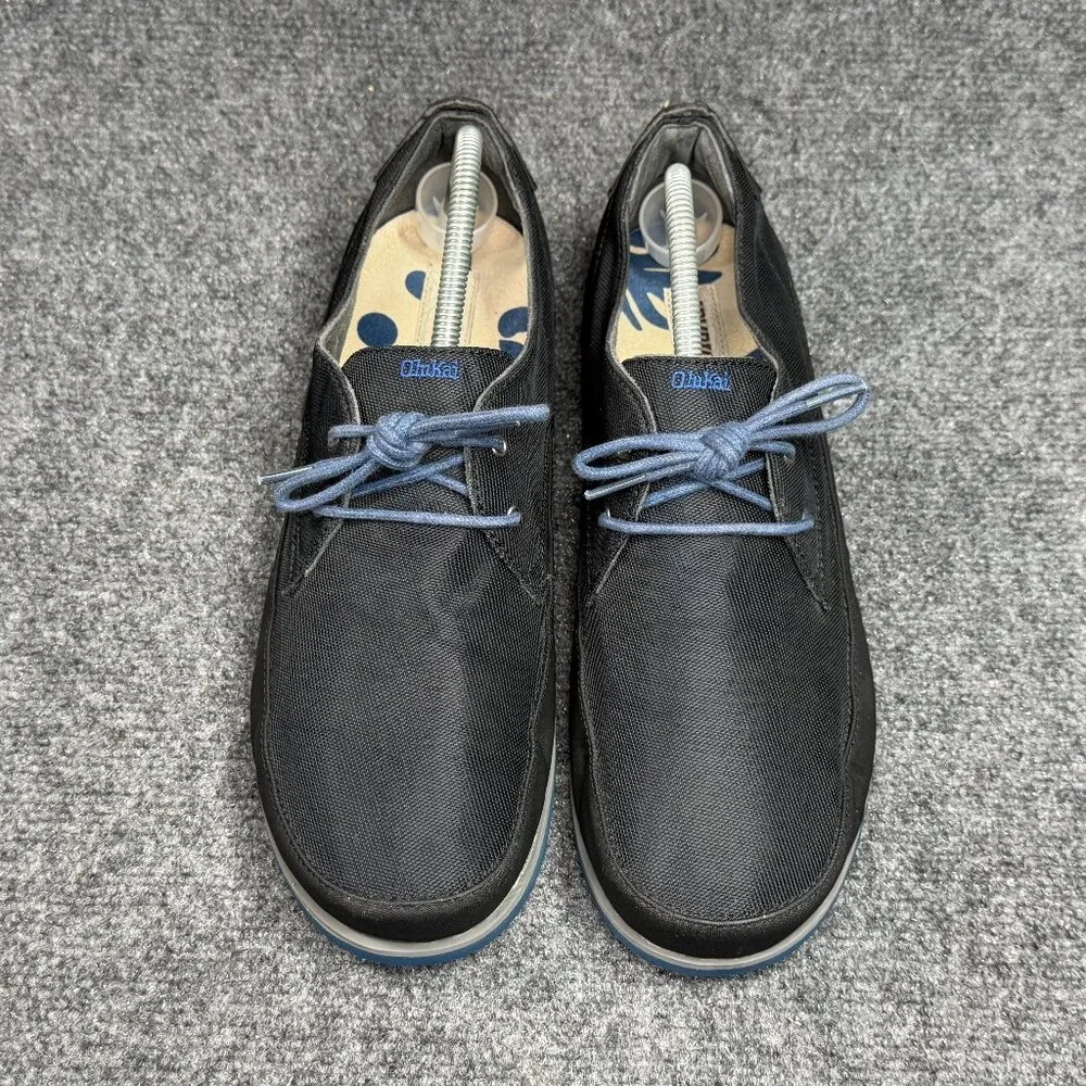 OluKai Honolulu Lace Mesh Boat‎ Shoes Men's Size 12 Blue Nylon Low Lace Sneakers